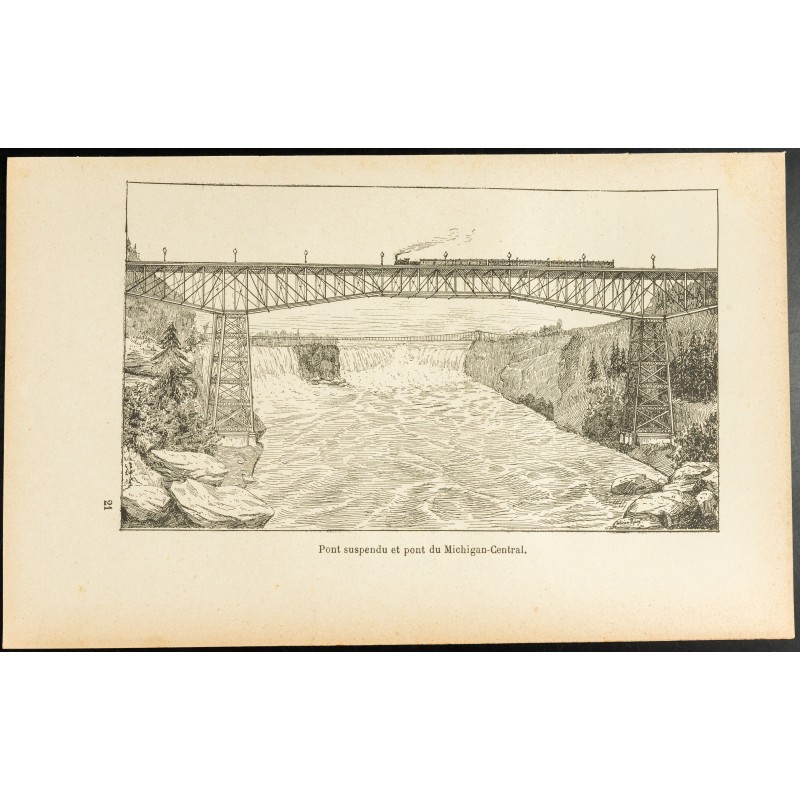 Gravure de 1892 - Chutes du Niagara - 1