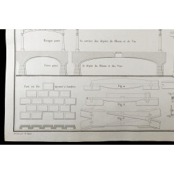 Gravure de 1850 - Plan des Docks des Indes occidentales - 4