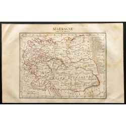 Gravure de 1843 - Carte de l'Allemagne. - 1
