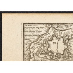 Gravure de 1705 - Plan ancien de Philippsburg - 2