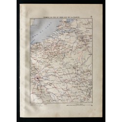 Gravure de 1880 - Carte des Chemins de Fer - 1