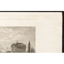 Gravure de 1862 - Rome et château Saint-Ange - 3