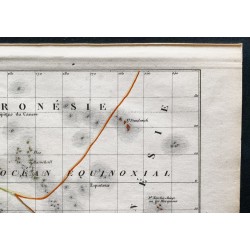 Gravure de 1850 - Carte de l'Océanie - 3