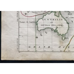 Gravure de 1850 - Carte de l'Océanie - 4