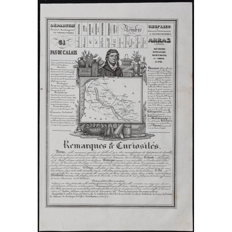 Gravure de 1842 - Pas de Calais & Puy De Dôme - 1