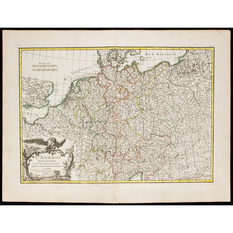 Gravure de 1780 - Carte de l'Allemagne - 1
