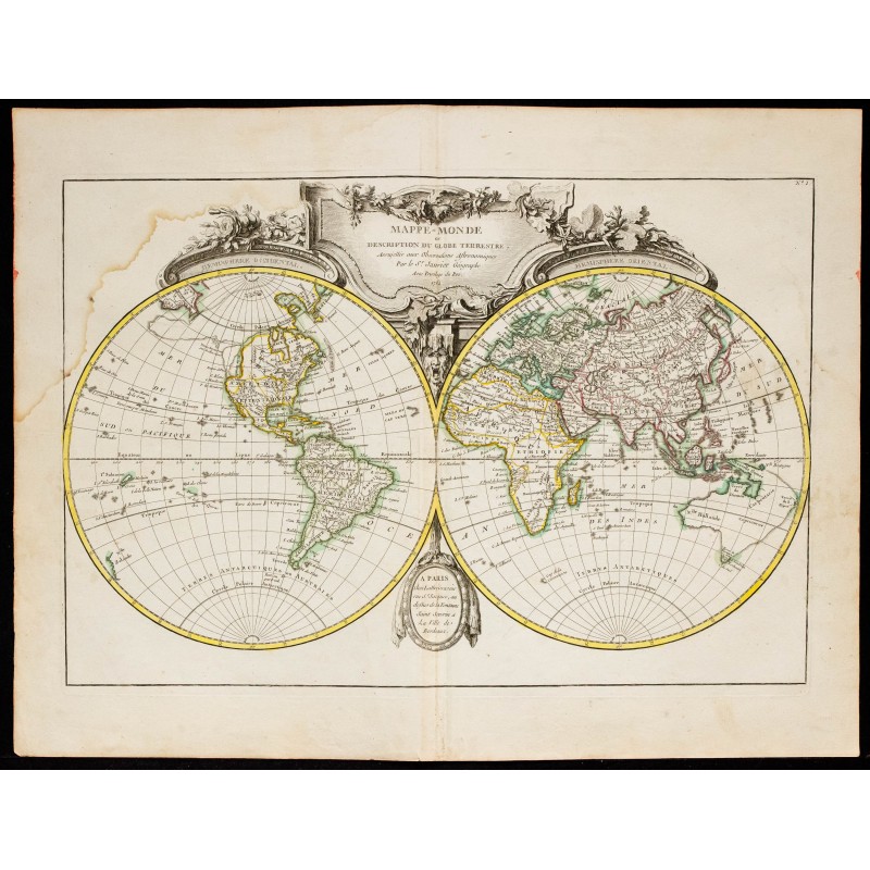 1780ca - Mappemonde ancienne par Janvier 