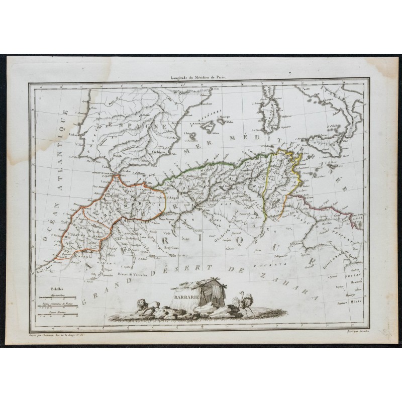 Gravure de 1812 - Carte d'Afrique du Nord - 1