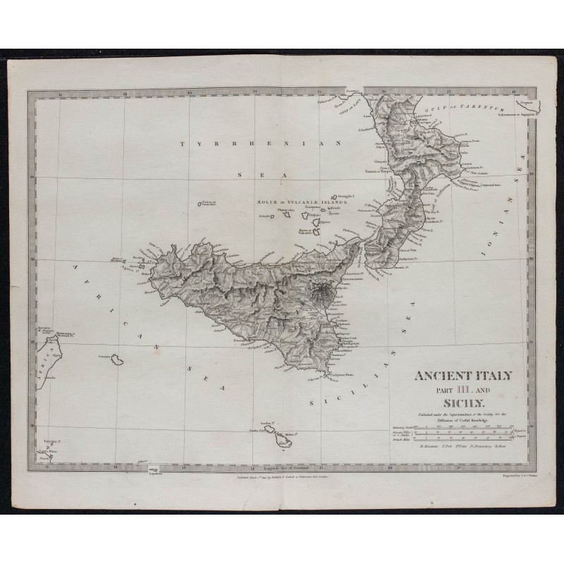 1830c - Carte de Italie antique et Sicile 