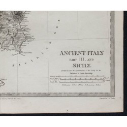 1830c - Carte de Italie antique et Sicile 