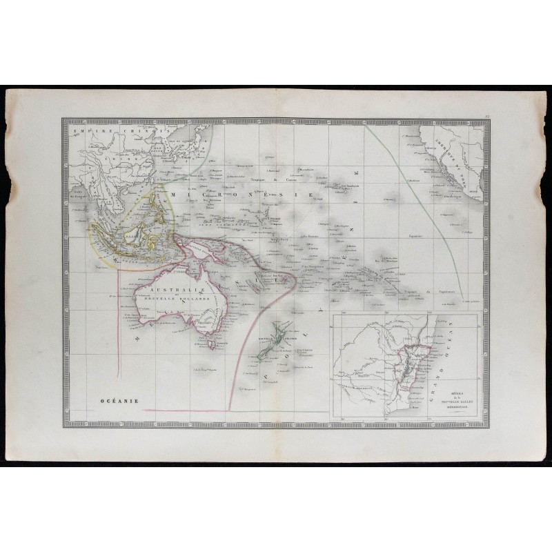 1853 - Carte d'Océanie et Australie 