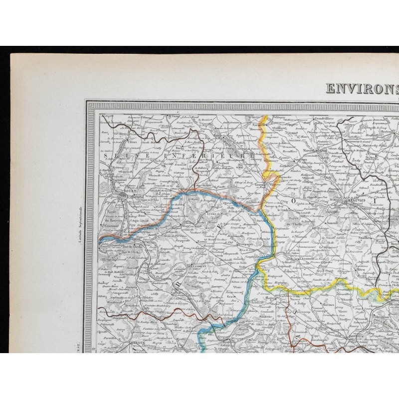 1855 - Carte des environs de Paris 