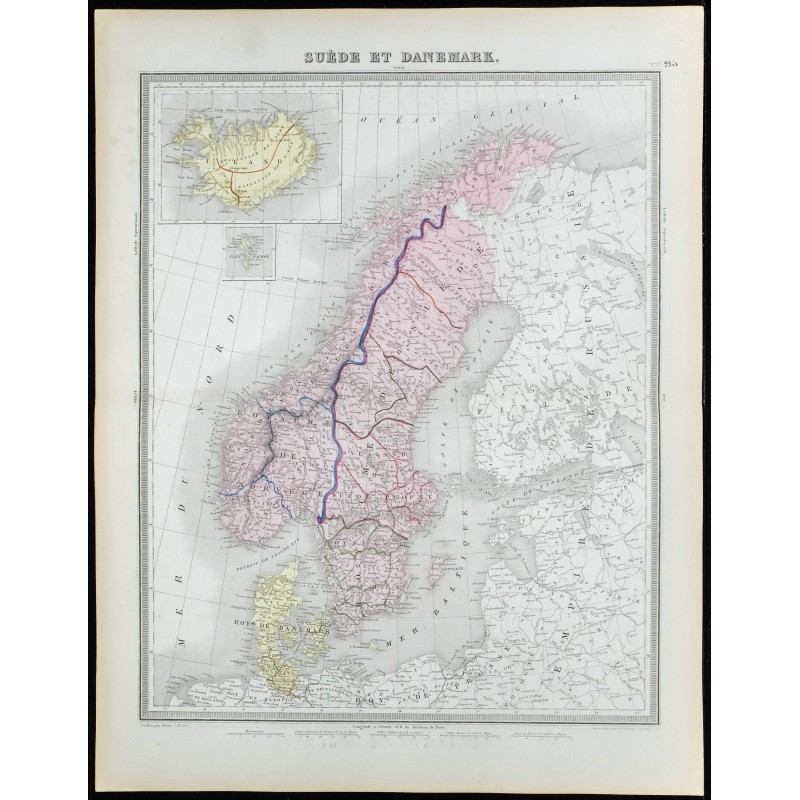 1855 - Carte de Suède & Danemark 