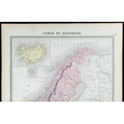 1855 - Carte de Suède & Danemark 