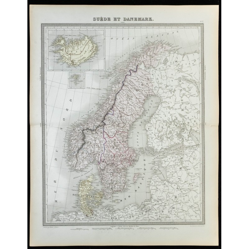 1855 - Carte de Suède & Danemark 