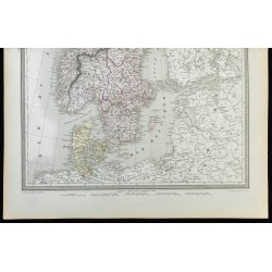 1855 - Carte de Suède & Danemark 