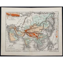 1874 - Carte physique de l'Asie 