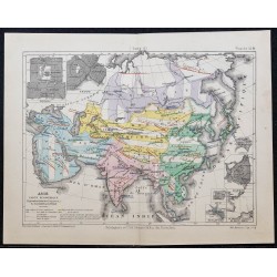 1874 - Carte économique de l'Asie 