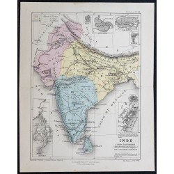 1874 - Carte économique de l'Inde 