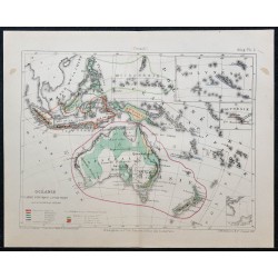 1874 - Carte physique et politique de l'Océanie 