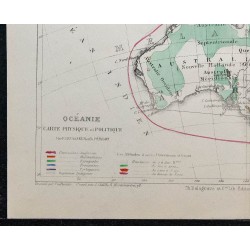 1874 - Carte physique et politique de l'Océanie 