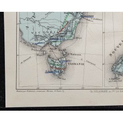 1874 - Carte géographique de l'Océanie 