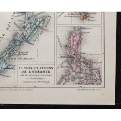 1874 - Carte géographique de l'Océanie 