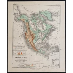 1874 - Carte physique de l'Amérique du Nord 