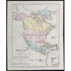 1874 - Carte politique de l'Amérique du Nord 