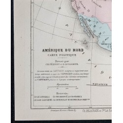 1874 - Carte politique de l'Amérique du Nord 