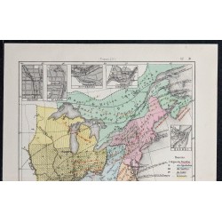 1874 - Carte économique des États-Unis et Canada 