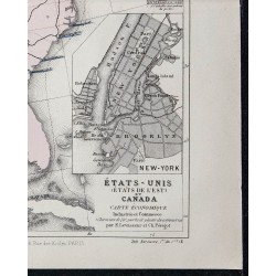 1874 - Carte des États-Unis et du Canada 