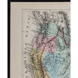 1874 - Carte physique, politique & économique des États-Unis 