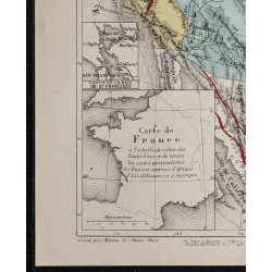 1874 - Carte physique, politique & économique des États-Unis 