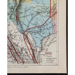 1874 - Carte physique, politique & économique des États-Unis 