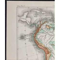 1874 - Carte physique de l'Amérique du Sud 