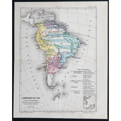 1874 - Carte économique de l'Amérique du Sud 