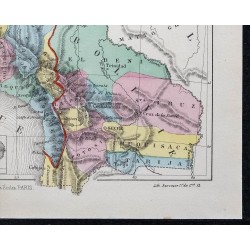 1874 - Carte de l'Équateur, du Chili du Pérou et de la Bolivie 