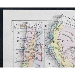 1874 - Carte économique de l'Équateur, Chili, Pérou et Bolivie 