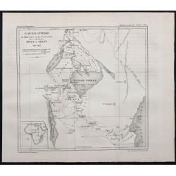 1863 - Carte de l'Afrique de l'est et du Lac Victoria 