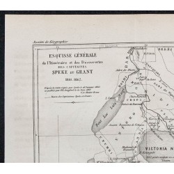 1863 - Carte de l'Afrique de l'est et du Lac Victoria 