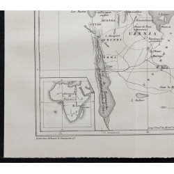 1863 - Carte de l'Afrique de l'est et du Lac Victoria 