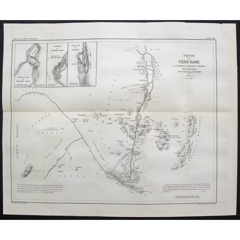 1863 - Carte géographique du Nil Blanc 