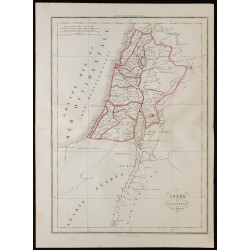 Gravure de 1850 - Carte de la Terre Sainte et Palestine - 1