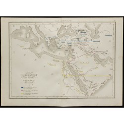 Gravure de 1850 - Carte thématique historique et biblique - 1