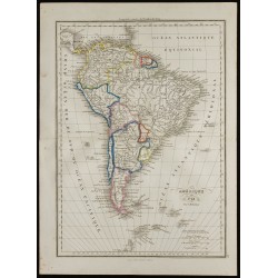 Gravure de 1850 - Carte de l'Amérique du Sud - 3