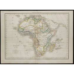 Gravure de 1850 - Carte du continent africain - 3