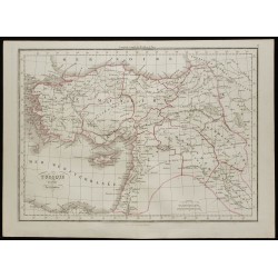 Gravure de 1850 - Carte de la Turquie d'Asie - 1