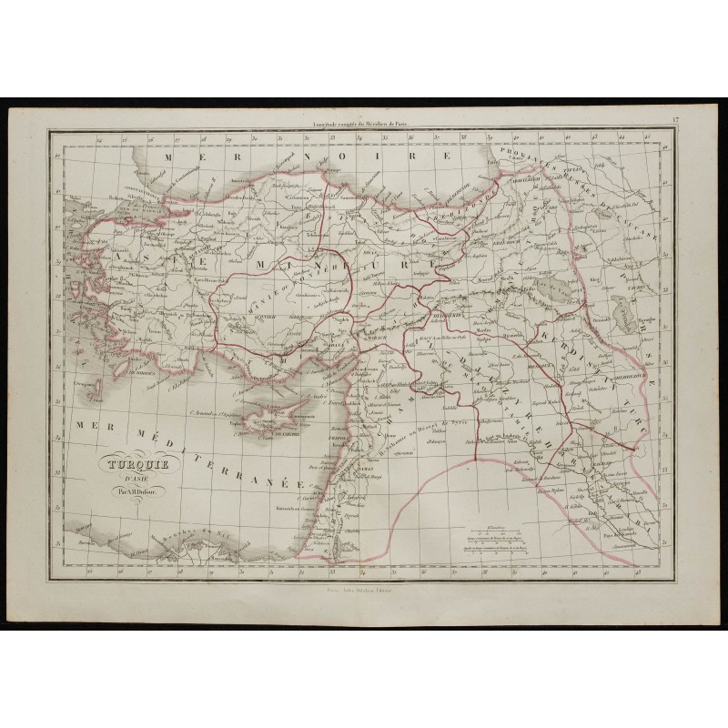 Gravure de 1850 - Carte de la Turquie d'Asie - 1