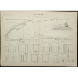 Gravure de 1906 - Extension du port de Barcelone - 1